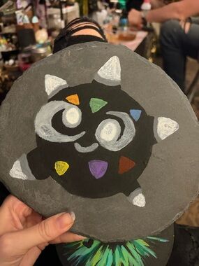 Pokémon Painted on a flat slate